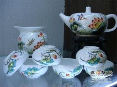景德镇陶瓷厂家生产纯手工粉彩手绘陶瓷茶具 高档工艺礼品